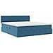 Letto con contenitore e LED Blu Scuro 180 x 200 cm Velluto - Foto miniatura 6