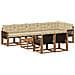 Set di divani da esterno con cuscino 9 pcs Naturale e Beige - Foto miniatura 1