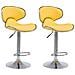 Set 2 Sgabelli Cucina Las Vegas V2 in Similpelle - Coppia Sedie Sgabello Imbottite Girevoli e Regolabili 62-82cm con Schienale Giallo - Foto miniatura 1