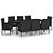 Set Mobili Da Pranzo Per Giardino 9 Pz Nero - Foto miniatura 2