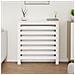Copertura Termosifone Bianca 79,5x19x84 Cm Legno Massello Pino - Foto miniatura 3