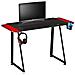 Scrivania da Gioco GT02 K con in Carbonio con Gancio Cuffie e Portabicchieri Colore Nero/ Rosso - Foto miniatura 1
