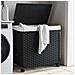 Cesto Portabiancheria Con Ruote Nero 60x35x60,5 Cm Rattan - Foto miniatura 1