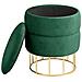 Pouf rotonda in velluto ELZA, Colore Verde Bottiglia - Foto miniatura 2
