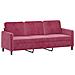 Divano A 3 Posti Con Poggiapiedi Rosso Vino 180 Cm In Velluto - Foto miniatura 3