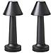 Set Di 2 Lampade Da Tavolo A Led Senza Fili Joanes Con Dimmer Metallo Nero - Foto miniatura 2