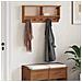 Appendiabiti Da Parete Sandnes 87x12x35 Cm In Legno Di Pino - Foto miniatura 3