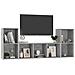 Set Mobile Tv 3 Pz Grigio Cemento In Legno Multistrato - Foto miniatura 2