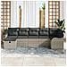 Set Divano da Giardino con Cuscini Grigio Chiaro Polyrattan,  Divano da Giardino a 2 Posti con Stoccaggio e Cuscini Grigio Chiaro Polyrattan - Foto miniatura 3