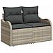 Set Divano da Giardino con Cuscini Grigio Chiaro Polyrattan,  Divano da Giardino a 2 Posti con Stoccaggio e Cuscini Grigio Chiaro Polyrattan - Foto miniatura 4