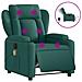 Poltrona Massaggiante Reclinabile Elettrica Verde Scuro Tessuto - Foto miniatura 1