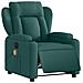 Poltrona Massaggiante Reclinabile Elettrica Verde Scuro Tessuto - Foto miniatura 3