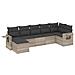 Set Divani da Giardino 7pz con Cuscini Grigio Chiaro Polyrattan - Foto miniatura 1
