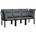 Set Salotto da Giardino 3 pz Nero e Grigio in Polyrattan - Foto miniatura 3
