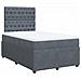 Giroletto a Molle con Materasso Grigio Scuro 120x190 cm Velluto - Foto miniatura 3