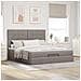 Struttura Letto Pouf con Materasso Tortora 160x200cm in Tessuto - Foto miniatura 3