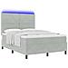 Letto a molle con materasso Grigio chiaro 160 x 200 cm Velluto - Foto miniatura 3