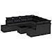 Set Divano da Giardino con cuscino 9 pcs Nero 55 x 55 x 37 cm - Foto miniatura 1