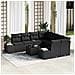 Set Divano da Giardino con cuscino 9 pcs Nero 55 x 55 x 37 cm - Foto miniatura 2