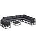 Set Divano da Giardino con cuscino 11 pcs Nero Alluminio - Foto miniatura 1