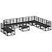 Set Divano da Giardino con cuscino 11 pcs Nero Alluminio - Foto miniatura 5