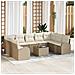 Set Divano da Giardino 10 pcs Beige e bianco Poly Rattan - Foto miniatura 2