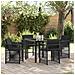 Set da Pranzo per Giardino 5 pcs Nero polyrattan - Foto miniatura 2