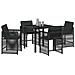 Set da Pranzo per Giardino 5 pcs Nero polyrattan - Foto miniatura 3