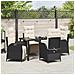 Set da Pranzo per Giardino 5 pcs Nero Poly Rattan - Foto miniatura 4