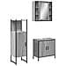 Set Mobili da Bagno 3 pz Grigio Sonoma in Legno Multistrato - Foto miniatura 1