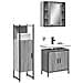 Set Mobili da Bagno 3 pz Grigio Sonoma in Legno Multistrato - Foto miniatura 2