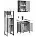 Set Mobili da Bagno 3 pz Grigio Sonoma in Legno Multistrato - Foto miniatura 4