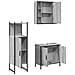 Set Mobili da Bagno 3 pz Grigio Sonoma in Legno Multistrato - Foto miniatura 5