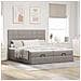 Struttura Letto Pouf con Materassi Tortora 180x200cm in Tessuto - Foto miniatura 4