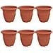 Vaso Rotondo per Fiori 6 pcs Rosso Mattone Ø 26 x 21.5 cm - Foto miniatura 1