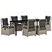 Set da Pranzo per Giardino 7 pcs Grigio chiaro polyrattan - Foto miniatura 1