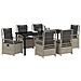 Set da Pranzo per Giardino 7 pcs Grigio chiaro polyrattan - Foto miniatura 3