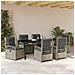 Set da Pranzo per Giardino 7 pcs Grigio chiaro polyrattan - Foto miniatura 4
