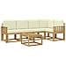 Set di divani da esterno con cuscino 6 pcs Bianco e Crema - Foto miniatura 1