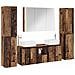 Set di mobili per il bagno 6 pcs Legno antico - Foto miniatura 1