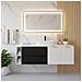 Mobile sottolavabo, Nero e beige, 140 cm, Con piano d'appoggio, 2 cassetti, MDF, 2 ante, Ripiano integrato, MODERNO - Foto miniatura 2