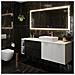 Mobile sottolavabo, Nero e beige, 140 cm, Con piano d'appoggio, 2 cassetti, MDF, 2 ante, Ripiano integrato, MODERNO - Foto miniatura 3