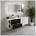 Mobile sottolavabo, Nero e beige, 140 cm, Con piano d'appoggio, 2 cassetti, MDF, 2 ante, Ripiano integrato, MODERNO - Foto miniatura 5