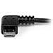 Cavo Adattatore micro USB a USB femmina angolato a destra OTG da viaggio - Connettore a 90 gradi da 12 cm M / F - Nero - Foto miniatura 3