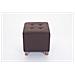 Poggiapiedi Divano Pharao - Sgabello Pouf Capitonné Imbottito in Tessuto I Sgabello Basso Salotto Piedini in Legno I Sgabello Quadrato da Sala 45x45 cm I Pouf Design Salotto Marrone - Foto miniatura 2