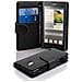 Custodia Compatibile Con Huawei Ascend G700 In Nero Ossido - Coperchio Protettivo In Ecopelle Testurizzata E Tasca Per Carte Di Credito - Foto miniatura 4
