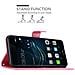 Custodia Compatibile Con Huawei P9 In Rosa Fiore - Coperchio Protettivo In Design Floreale Con Chiusura Magnetica, Funzione Stand E Slot Per Carte - Foto miniatura 4