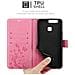 Custodia Compatibile Con Huawei P9 In Rosa Fiore - Coperchio Protettivo In Design Floreale Con Chiusura Magnetica, Funzione Stand E Slot Per Carte - Foto miniatura 6