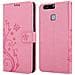 Custodia Compatibile Con Huawei P9 In Rosa Fiore - Coperchio Protettivo In Design Floreale Con Chiusura Magnetica, Funzione Stand E Slot Per Carte - Foto miniatura 8