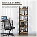 Libreria Stile Industriale A 5 Ripiani In Legno E Metallo, 48x30x155cm, Marrone Rustico - Foto miniatura 6
